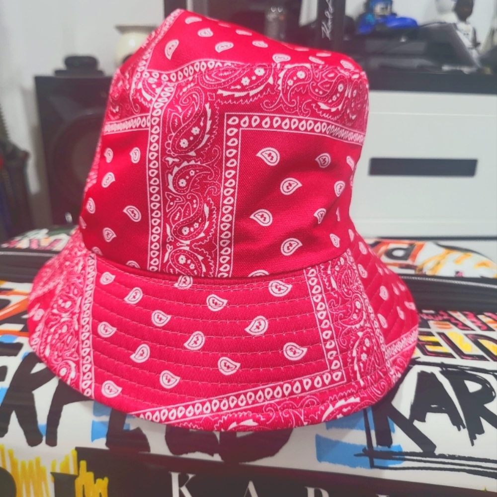 Pink Bandana Bucket Hat
